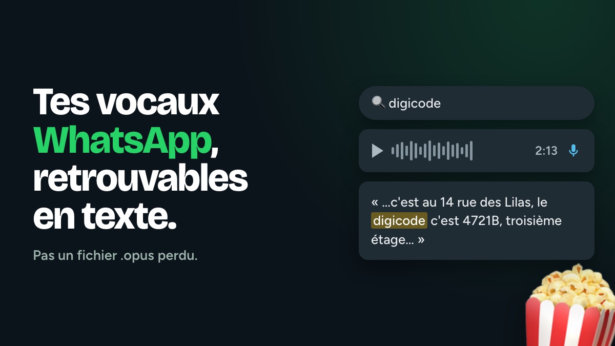 Vocaux WhatsApp convertis en notes écrites retrouvables par recherche
